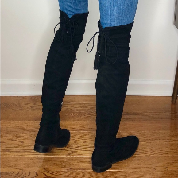 Marc Fisher Over-The-Knee Suede Boots With Tassels - Picture 4 of 17